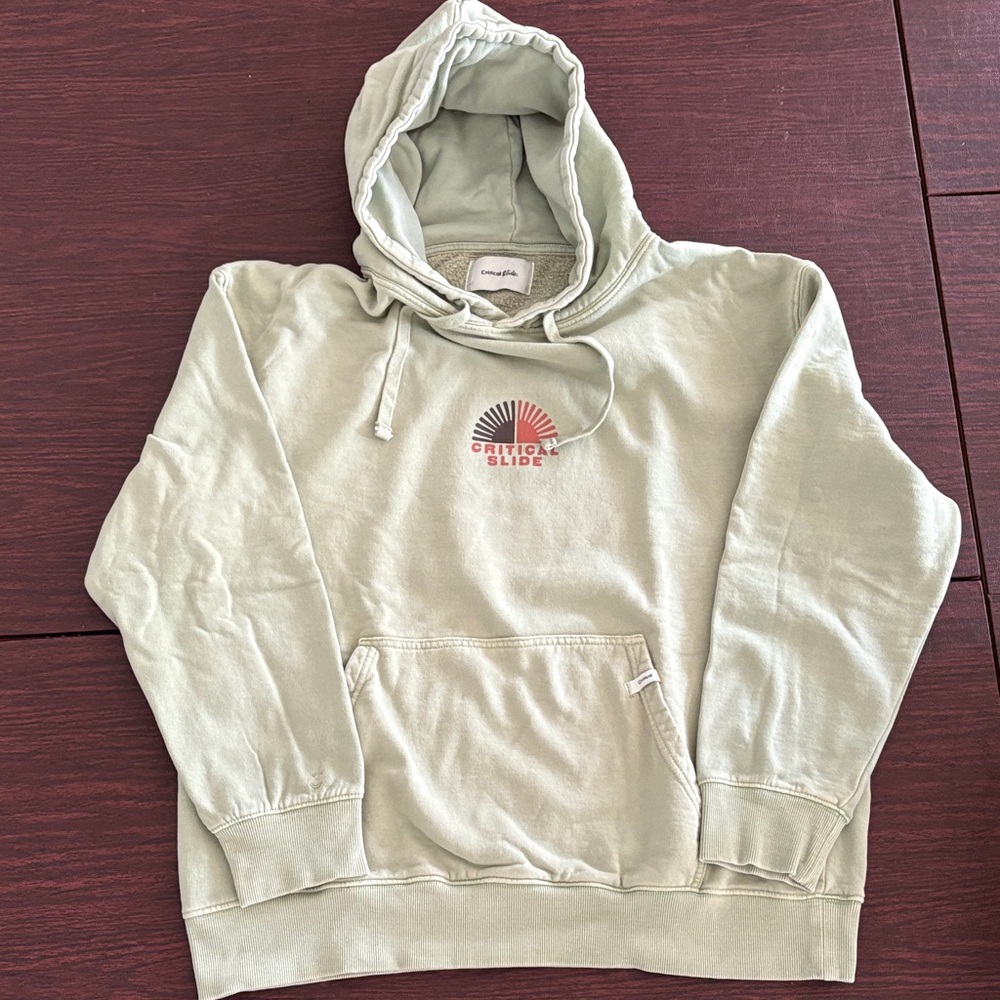 Critical Slide light green sweatshirt hoodie M